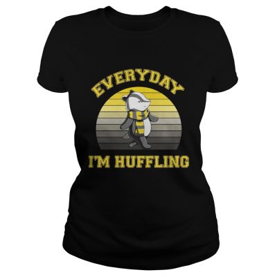 Ladies Tee Huffle Badger everyday I huffling retro shirt