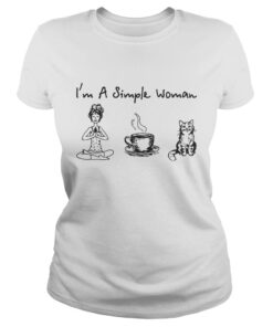 Ladies Tee Im a simple woman I like yoga coffee and cat shirt