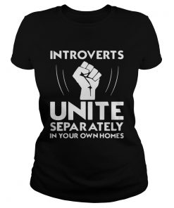 Ladies Tee Introverts unite separately in your own homes shirt