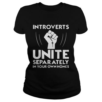 Ladies Tee Introverts unite separately in your own homes shirt