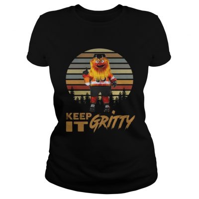 Ladies Tee Keep It Gritty Flyers Mascot Vintage Shirt