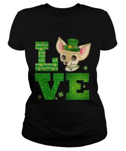 Ladies Tee Love Chihuahua St Patricks Day Green Shamrock TShirt