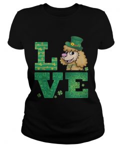 Ladies Tee Love Poodle St Patricks Day Green Shamrock TShirt