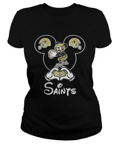 Ladies Tee Mickey mouse New Orleans Saints shirt