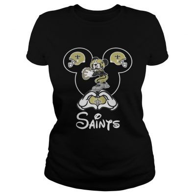 Ladies Tee Mickey mouse New Orleans Saints shirt