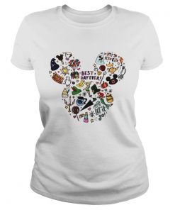 Ladies Tee Multi character Mickey Mouse head shirt