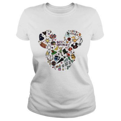 Ladies Tee Multi character Mickey Mouse head shirt