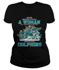 Ladies Tee Never Underestimate a Woman Who Understands Football And Loves Dolphins Tshirt