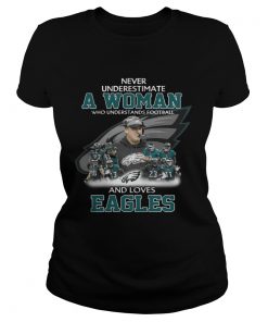 Ladies Tee Never Underestimate a Woman Who Understands Football And Loves Eagles Tshirt