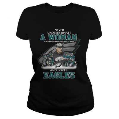 Ladies Tee Never Underestimate a Woman Who Understands Football And Loves Eagles Tshirt