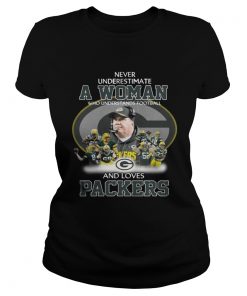 Ladies Tee Never Underestimate a Woman Who Understands Football And Loves Packers Tshirt