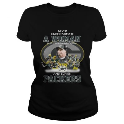 Ladies Tee Never Underestimate a Woman Who Understands Football And Loves Packers Tshirt