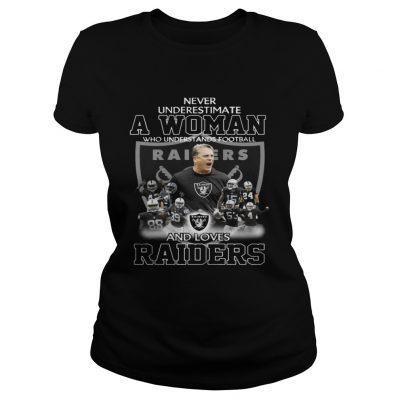 Ladies Tee Never Underestimate a Woman Who Understands Football And Loves Raiders Tshirt