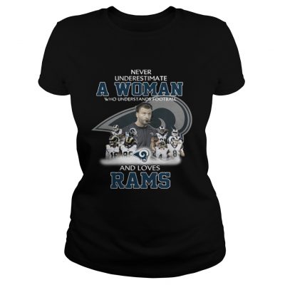 Ladies Tee Never Underestimate a Woman Who Understands Football And Loves Rams Tshirt