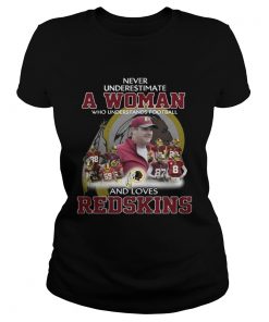 Ladies Tee Never Underestimate a Woman Who Understands Football And Loves Redskins Tshirt