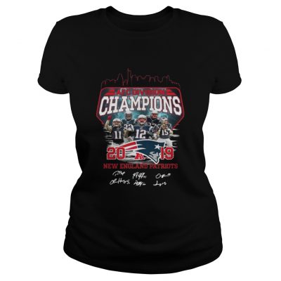 Ladies Tee New England Patriots 2019 Afc Division Champions With Signature Shirt