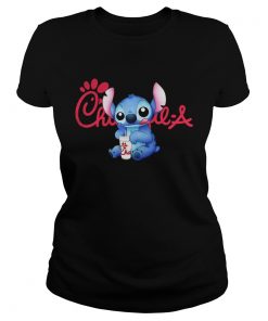 Ladies Tee Official Stitch drinking chick fil a shirt