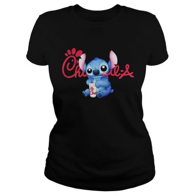 Ladies Tee Official Stitch drinking chick fil a shirt