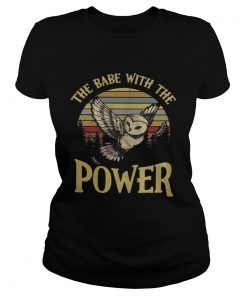 Ladies Tee Owl The babe with the power vintage shirt