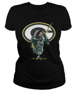 Ladies Tee Packersman Aquaman And Packers Football Team TShirt