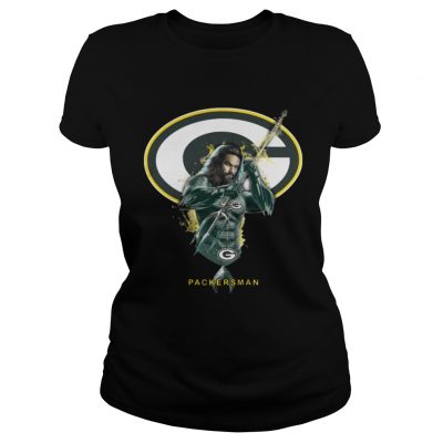 Ladies Tee Packersman Aquaman And Packers Football Team TShirt