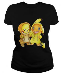 Ladies Tee Pikachu and Pikachu Charmander pokemon shirt