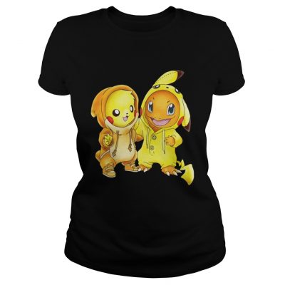 Ladies Tee Pikachu and Pikachu Charmander pokemon shirt