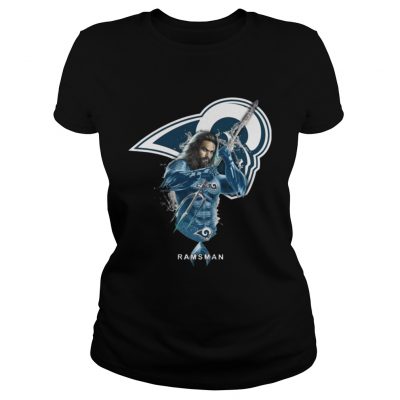 Ladies Tee Ramsman Aquaman And Rams Football Team TShirt