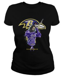 Ladies Tee Ravensman Aquaman And Ravens Football Team TShirt