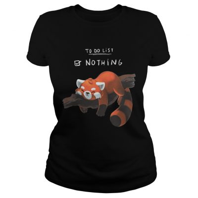 Ladies Tee Red PandaLazy to do list shirt