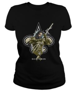 Ladies Tee Saintsman Aquaman And Saints Football Team TShirt