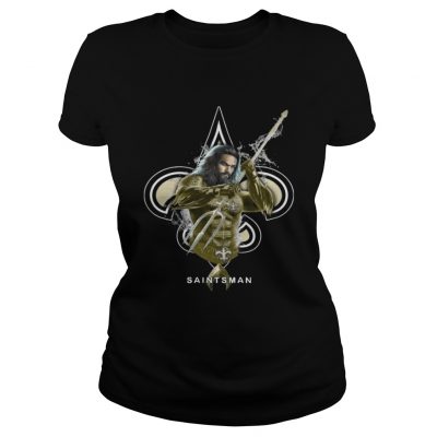 Ladies Tee Saintsman Aquaman And Saints Football Team TShirt