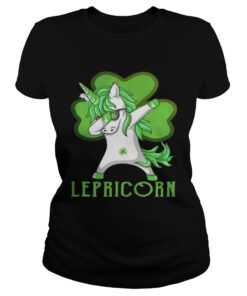 Ladies Tee St Patricks Day Dabbing Lepricorn Irish Unicorn TShirt