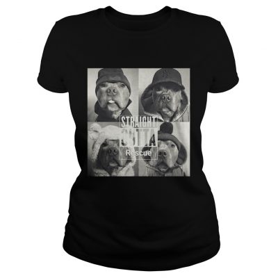 Ladies Tee Straight Outta Rescue Pitbull Shirt