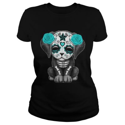 Ladies Tee Sugar Skull Dog shirt