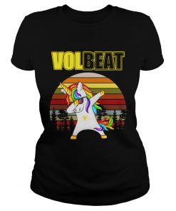 Ladies Tee Unicorn dabbing Volbeat retro shirt