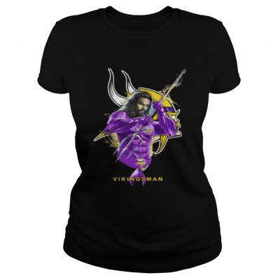 Ladies Tee Vikingsman Aquaman And Vikings Football Team TShirt