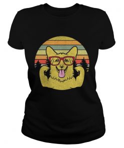 Ladies Tee Vintage Retro Style Corgi T shirt