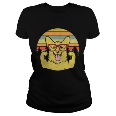 Ladies Tee Vintage Retro Style Corgi T shirt