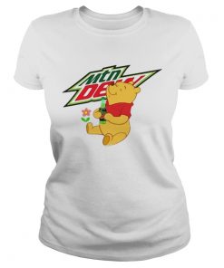 Ladies Tee Winnie the Pooh drinking Mountain Dew shirt