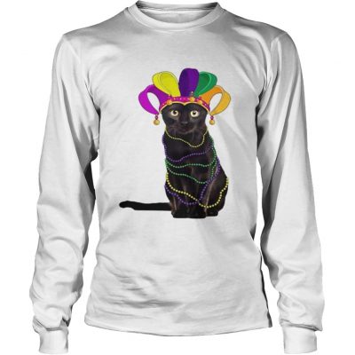 Longsleeve Tee Cat Mardi Gras shirt