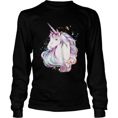 Longsleeve Tee Colorful Unicorn Rave Lover Funny Rainbow TShirt