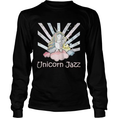 Longsleeve Tee Cute Unicorn Jazz Colorful TShirt