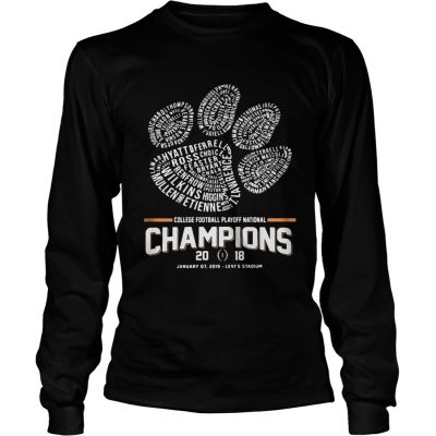 Longsleeve Tee Dog paw college football playoff national championship 2018 shirt