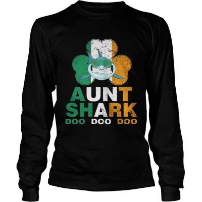 Longsleeve Tee Ireland Shamrock Aunt Shark doo doo doo shirt