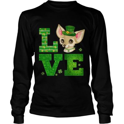 Longsleeve Tee Love Chihuahua St Patricks Day Green Shamrock TShirt