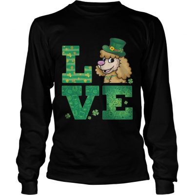 Longsleeve Tee Love Poodle St Patricks Day Green Shamrock TShirt