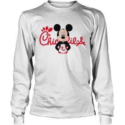 Longsleeve Tee Mickey mouse drinking ChickfilA shirt