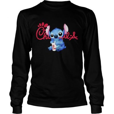 Longsleeve Tee Official Stitch drinking chick fil a shirt