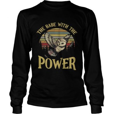 Longsleeve Tee Owl The babe with the power vintage shirt